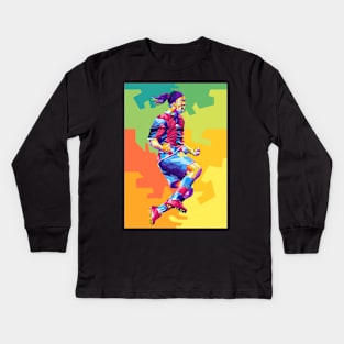 Ronaldinho Wpap Pop Art Kids Long Sleeve T-Shirt